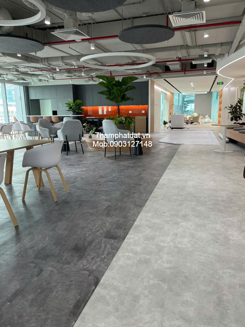 phối màu sàn vinyl bê tông văn phòng hanoi
